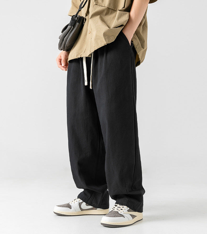 Cotton Pleated Casual Pants