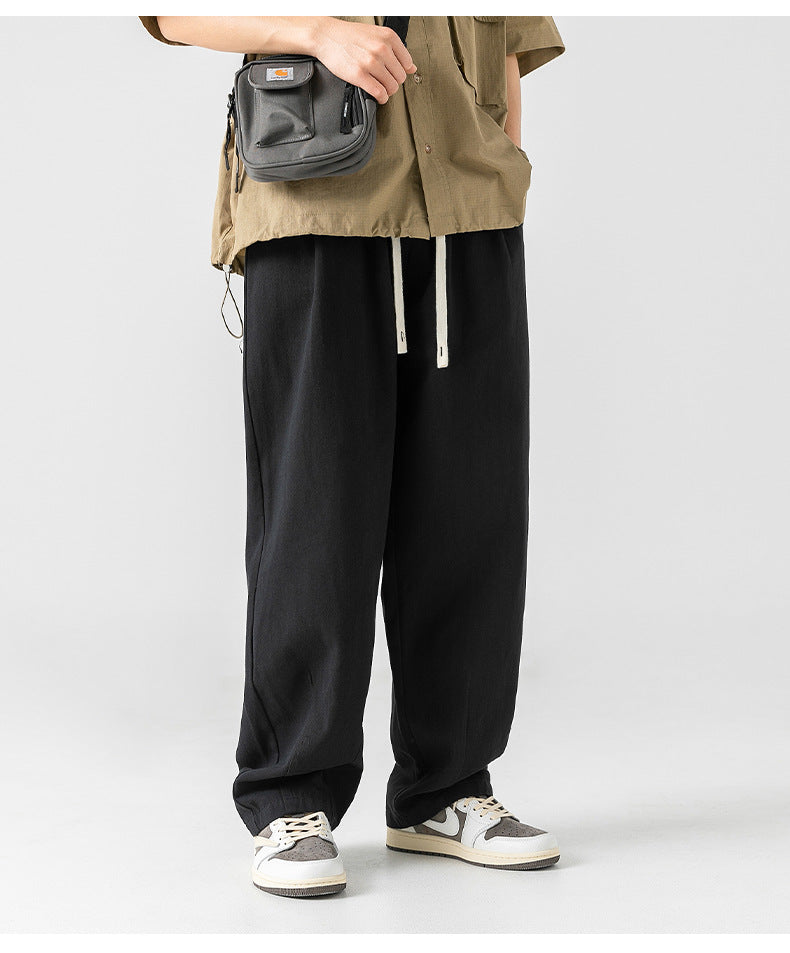 Cotton Pleated Casual Pants