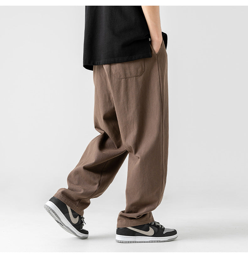 Cotton Pleated Casual Pants