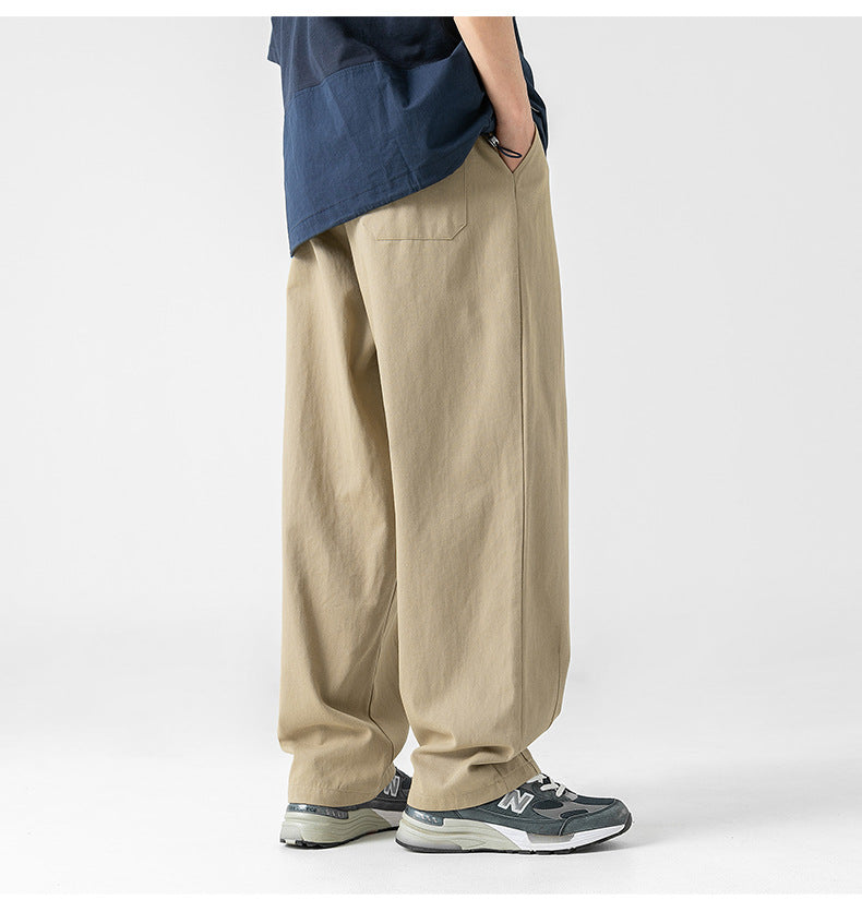 Cotton Pleated Casual Pants