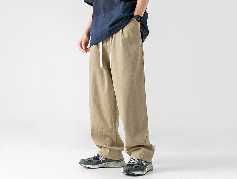 Cotton Pleated Casual Pants