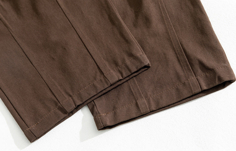 Cotton Pleated Casual Pants
