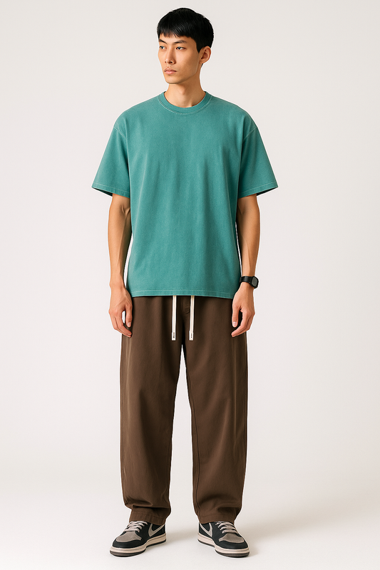 Cotton Pleated Casual Pants